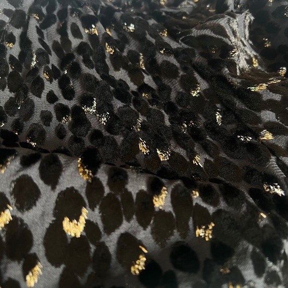 A.L.C. Ophelia Black Velvet Print Sheer Blouse  Top in Carob Metallic,Size 6 NWT - Picture 10 of 16